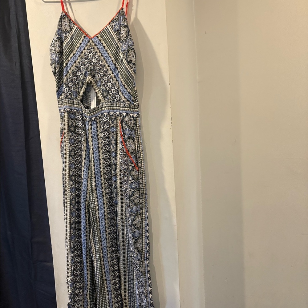 Stylish Blue and Black Jumpsuit